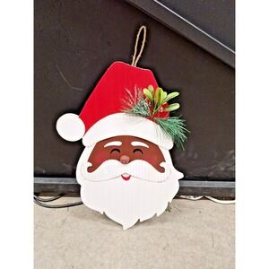 Christmas‎ Wall Sign Santa Claus head & Snowflakes